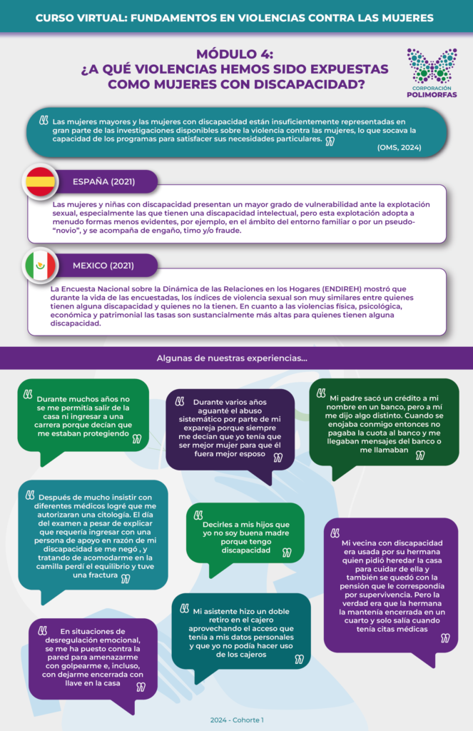 Infografía 5: Curso Violencia contra Mujeres con Discapacidad, Sesión 4